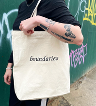 Load image into Gallery viewer, &quot;BOUNDARIES&quot; TOTE BAG
