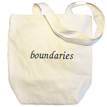 Load image into Gallery viewer, &quot;BOUNDARIES&quot; TOTE BAG
